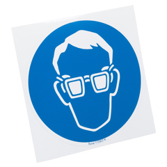Panneau d'avertissement protection lunettes
